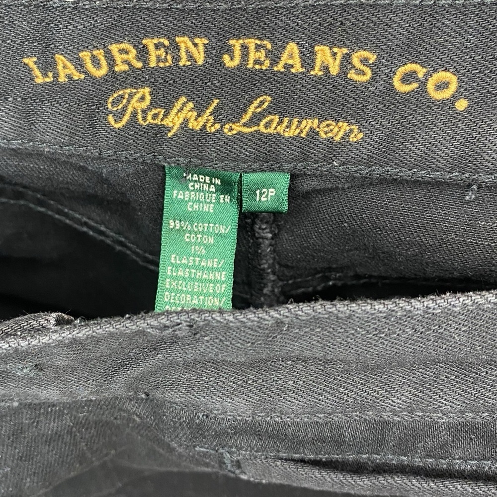 Ralph Lauren Jeans Co. Black Ankle Zip Women’s 12P Straight Fit Preppy Denim Mom - Picture 6 of 11